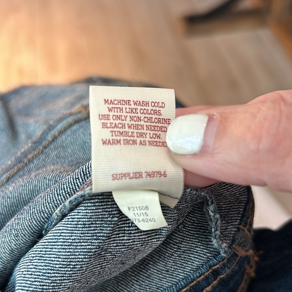 Cropped Arizona Jeans Co Jean Jacket Size XL 16 - Picture 11 of 12